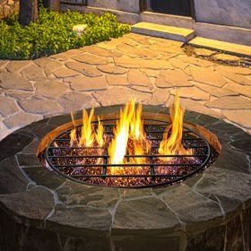 VEVOR Fire Pit Grate, Heavy Duty Iron Round Firewood Grate, Round Wood Fire Pit Grate 24", Firepit Grate with Black Paint
