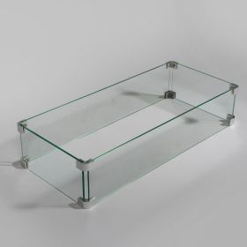 Rectangular Fire Pit Wind Guard