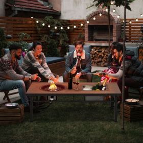 Wholesale Aluminum Outdoor Coffee Dining Patio Firepit Table Propane Gas Fire Pit Table With Stainless Steel Ice Tub