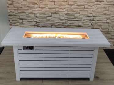 24" H Propane/Natural Gas Outdoor Steel Fire Pit Table with Lid (Color: as Pic)