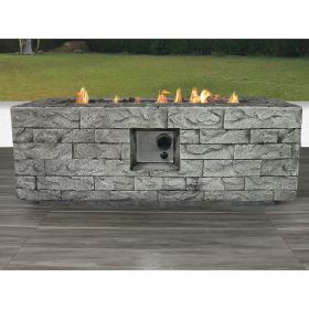 Fiber Reinforced Concrete Propane/Natural Gas Fire Pit Table (Color: as Pic)