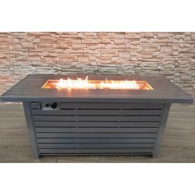 24" H x 54" W Steel Outdoor Fire Pit Table with Lid (Color: as Pic)
