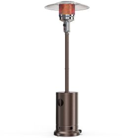 48,000 BTU Propane Patio Heater with Tabletop, Double-Layer Stainless Steel Burner and Safety Protection System (Color: as Pic)