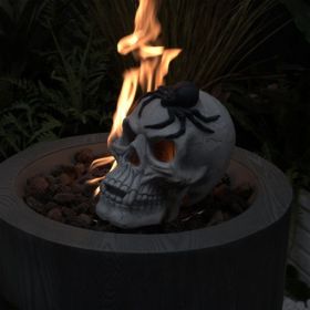 Demon Skull,Suitable For Outdoor Fireplace And Fire Pit, Halloween Decoration (Color: as picture)