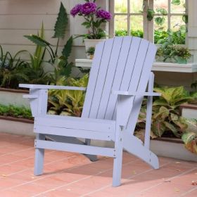 Wooden Adirondack Chair, Outdoor Patio Lawn Chair with Cup Holder, Weather Resistant Lawn Furniture, Classic Lounge for Deck, Garden, Backyard (Color: multicolor)